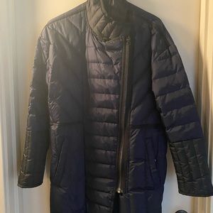 Madewell long puffer Moto coat